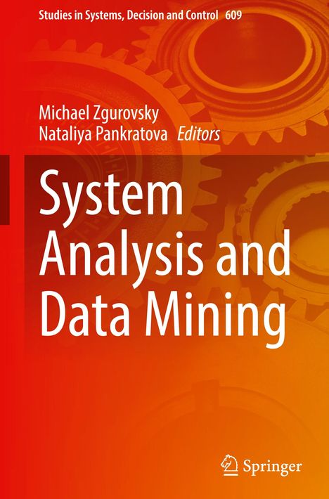"System Analysis and Data Mining", rote Zahnräder im Hintergrund, Springer-Logo unten rechts.
