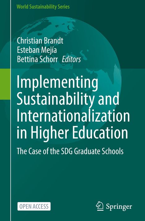 Titel: "Implementing Sustainability and Internationalization in Higher Education". Grüne Hintergrundfarbe. Springer-Logo.