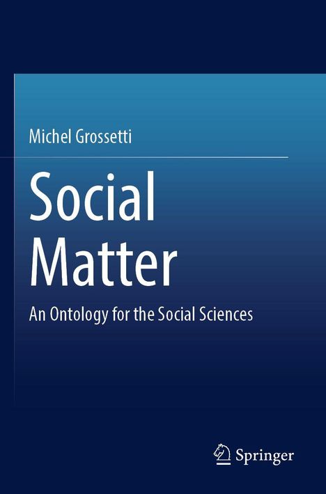 "Michel Grossetti. Social Matter. An Ontology for the Social Sciences." Dunkelblauer Hintergrund, Springer-Logo unten rechts.