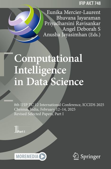 Text: "Computational Intelligence in Data Science", "8th IFIP TC 12 Conference, ICCIDS 2025". Farbige Weltkugel-Illustration.