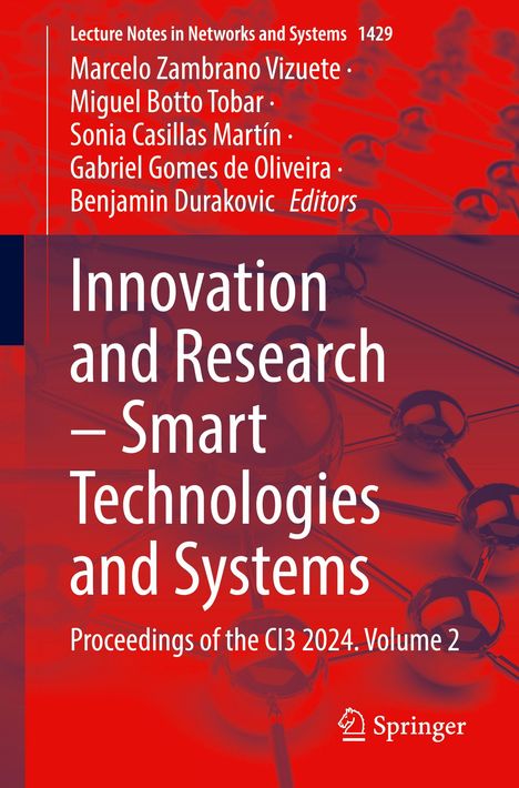 Titel: "Innovation and Research – Smart Technologies and Systems". Hintergrund in rot mit abstraktem Muster. Springer-Logo.