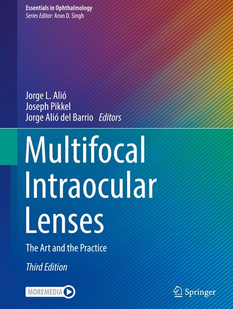 "Multifocal Intraocular Lenses: The Art and the Practice, Third Edition." Bunter Hintergrund, Springer-Logo unten rechts.