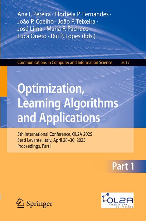 Optimization, Learning Algorithms and Applications, Buch