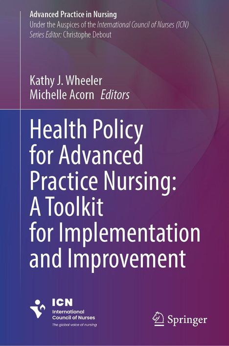 Buchcover mit Text: „Health Policy for Advanced Practice Nursing: A Toolkit for Implementation and Improvement.“