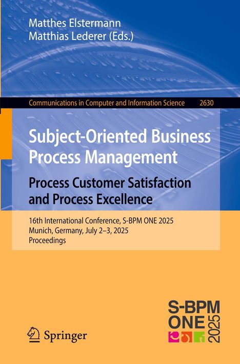 „Subject-Oriented Business Process Management“, Konferenz in München 2025, Springer-Logo und bunte Buchstaben.