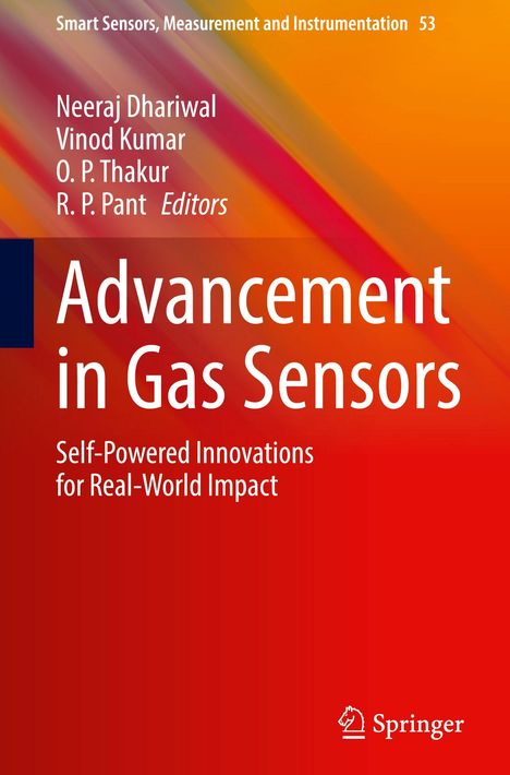 "Advancement in Gas Sensors: Self-Powered Innovations for Real-World Impact" auf rotem Hintergrund, Springer-Logo unten.