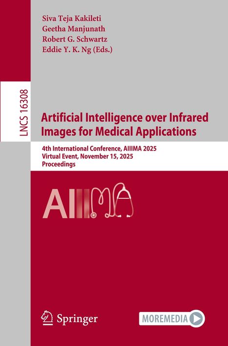 Titel: "Artificial Intelligence over Infrared Images for Medical Applications". Logo: AIIIMA in Rot.