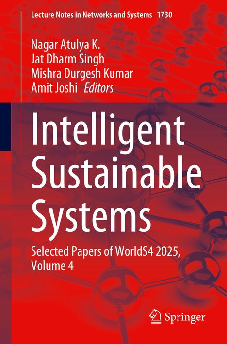 "Intelligent Sustainable Systems" von Nagar Atulya K. et al. Rotes Cover mit vernetztem Kugelmuster. Springer-Logo unten.
