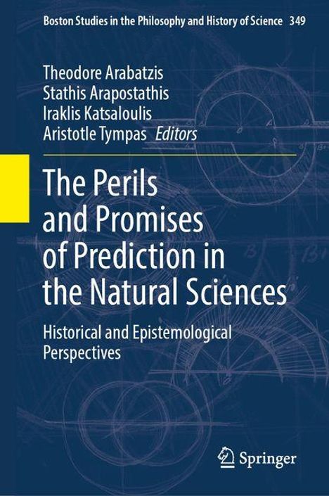 Titel: "The Perils and Promises of Prediction in the Natural Sciences." Hintergrund: Blaue Tafel mit Zeichnungen.