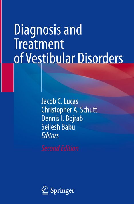 "Diagnosis and Treatment of Vestibular Disorders" von vier Herausgebern; zweites Buch. Logo von Springer unten.