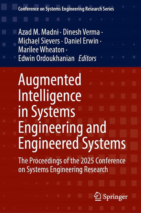 „Augmented Intelligence in Systems Engineering and Engineered Systems“ steht groß auf roten Hintergrund. Springer-Logo unten.