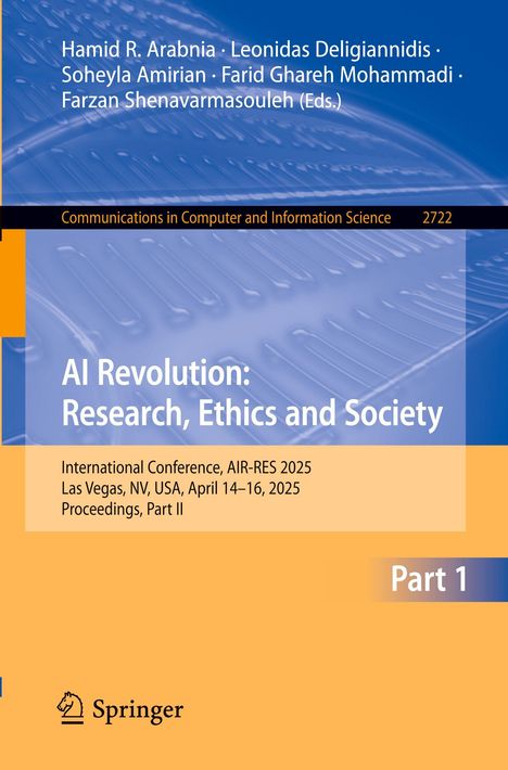 Titel: "AI Revolution: Research, Ethics and Society". Internationale Konferenz, AIR-RES 2025, Las Vegas, USA. Springer Logo unten.