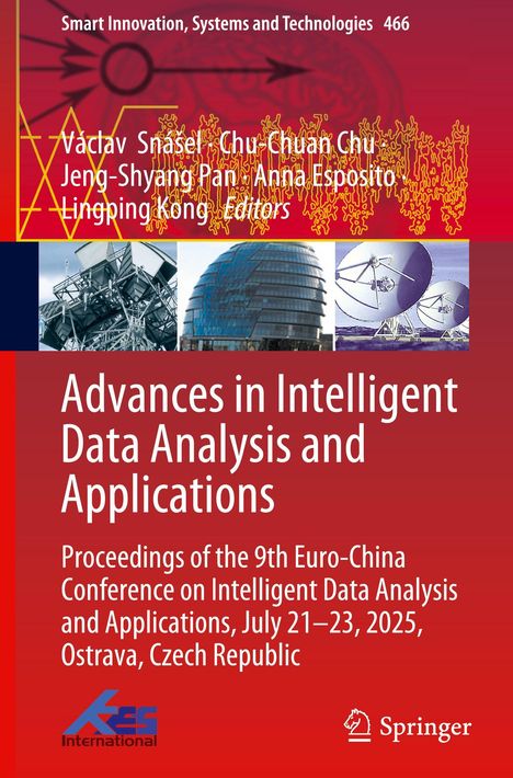 Buchtitel und Autoren über architektonische Fotos und grafische Muster, inklusive Logos von KES International und Springer.