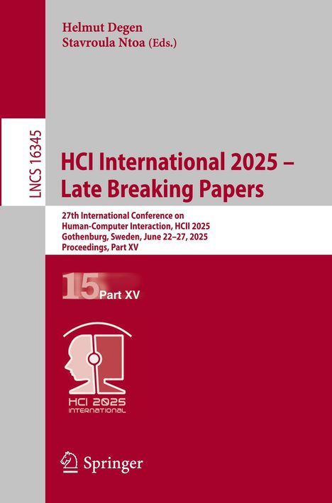 HCI International 2025, Gothenburg, 27th Conference. Cover mit rotem Hintergrund, Springer Logo.
