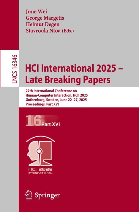 HCI International 2025, Late Breaking Papers: Konferenzdetails und Herausgeber. Enthält ein minimalistisches Logo.