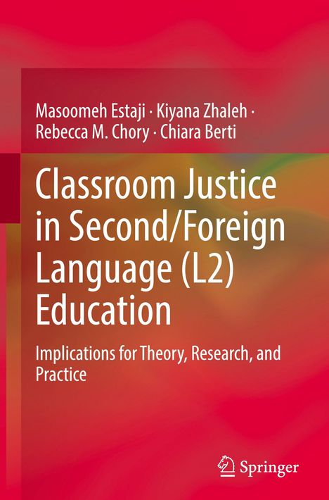 Titel: "Classroom Justice in Second/Foreign Language (L2) Education". Bunte Farbverläufe mit Springer-Logo.