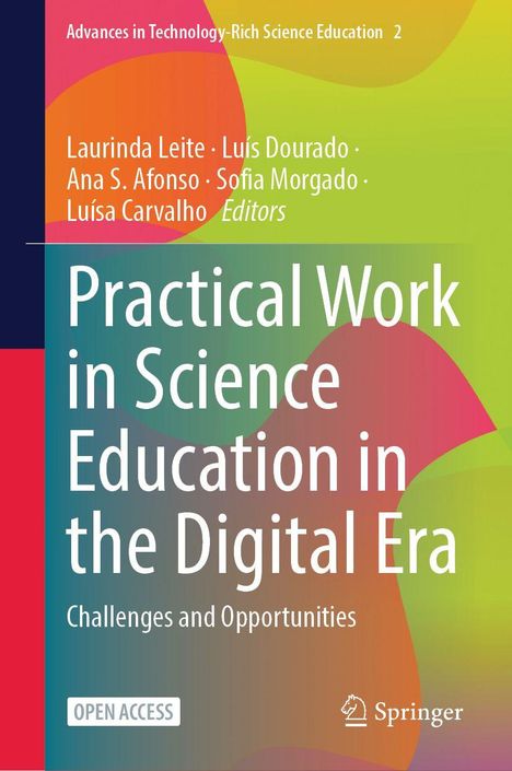 Practical Work in Science Education in the Digital Era. Buntes Buchcover mit geometrischem Muster. Springer-Logo.