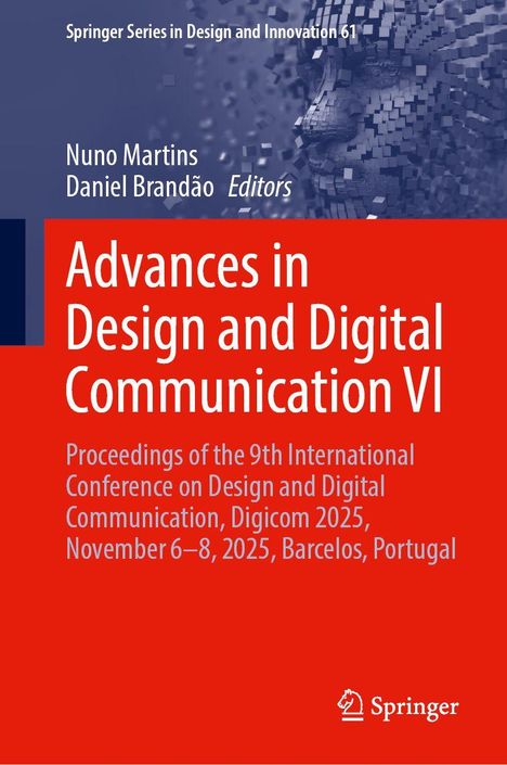 Buchtitel "Advances in Design and Digital Communication VI". Rotes und blaues Design mit Springer-Logo.