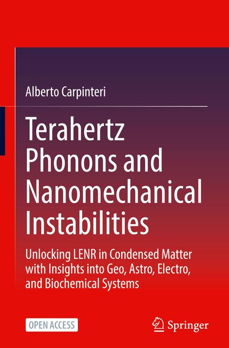 Text: "Alberto Carpinteri - Terahertz Phonons and Nanomechanical Instabilities". Illustration mit orange-rotem Hintergrund.