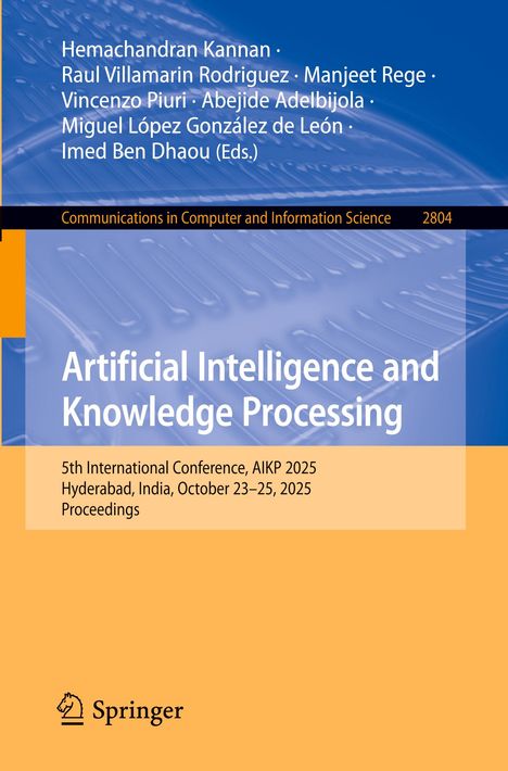 Cover eines Buches: Titel "Artificial Intelligence and Knowledge Processing", Konferenzdetails und das Logo von Springer.