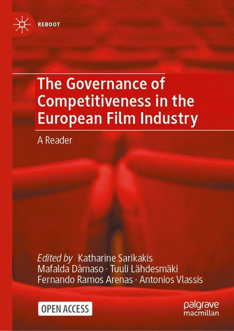 "The Governance of Competitiveness in the European Film Industry" steht auf rotem Hintergrund; unterer Text: "Open Access".