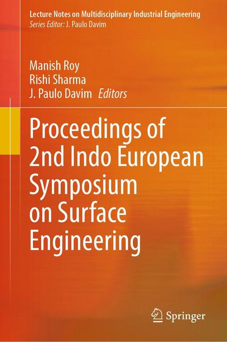 Titel: Proceedings of 2nd Indo European Symposium on Surface Engineering. Hintergrund: Orangetöne. Verlag-Logo unten.