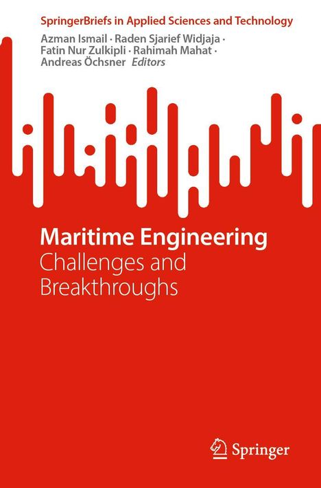 "Maritime Engineering: Challenges and Breakthroughs," rote Hintergrundgrafik mit vertikalen weißen Formen und Springer-Logo.