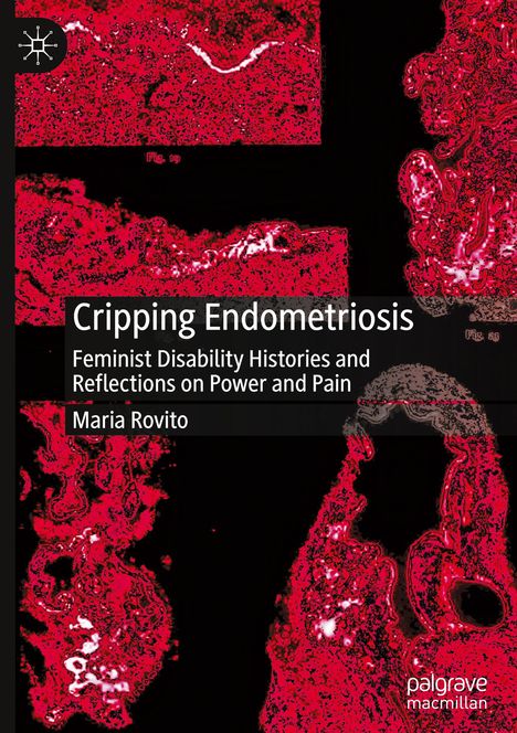 "Cripping Endometriosis: Feminist Disability Histories and Reflections on Power and Pain" von Maria Rovito. Abstrakte rote Muster.