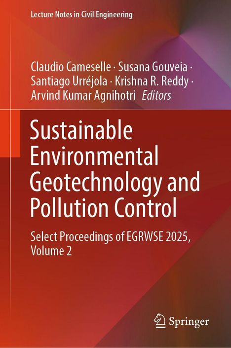 Text: "Lecture Notes in Civil Engineering", "Sustainable Environmental Geotechnology and Pollution Control", "Springer". Rote Töne dominieren.