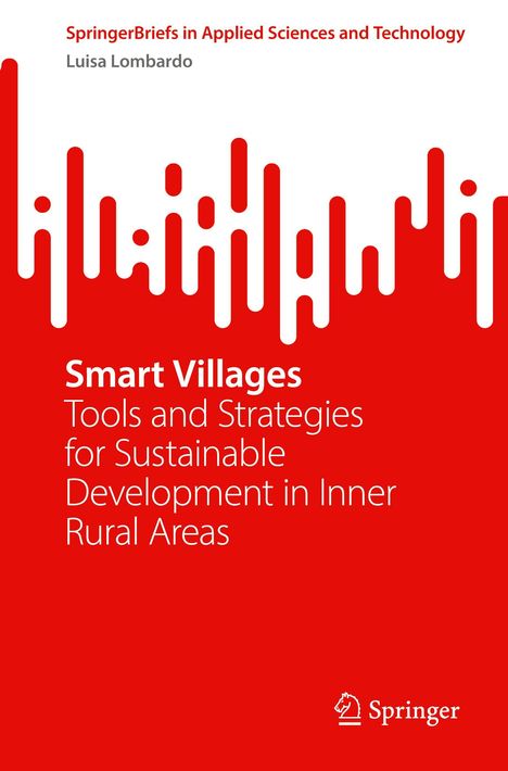 SpringerBriefs, Luisa Lombardo: Smart Villages. Roter Hintergrund mit weißen und roten Mustern unten. Springer-Logo.
