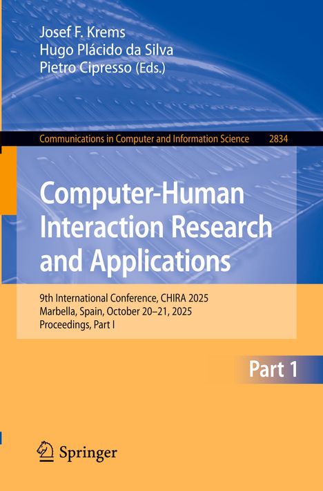 "Computer-Human Interaction Research and Applications", CHIRA 2025 Konferenz, Marbella, Springer-Logo unten links.
