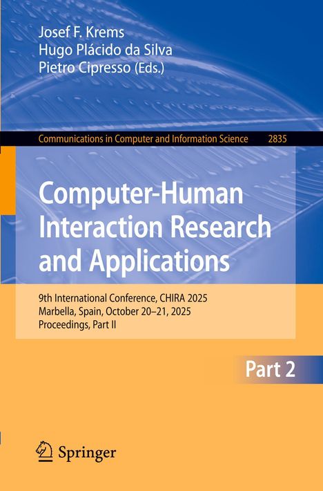 Buchtitel: "Computer-Human Interaction Research and Applications", Konferenzdetails, Springer-Logo unten.