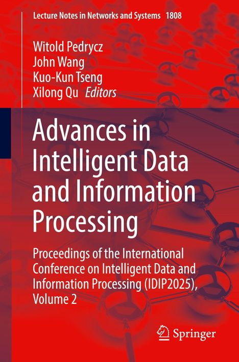 Titel: "Advances in Intelligent Data and Information Processing". Rotes Design mit Molekularstrukturen. Springer-Logo.