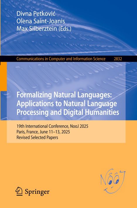 Text: „Formalizing Natural Languages: Applications to NLP and Digital Humanities“. Konferenzdetails und Springer-Logo.