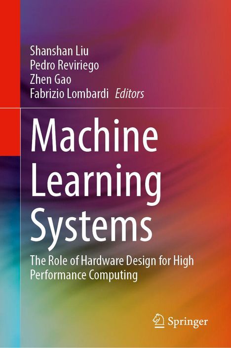 Cover mit Buchtitel: "Machine Learning Systems" und Herausgebernamen. Farbverlauf in Rot, Orange, Blau. Springer-Logo.