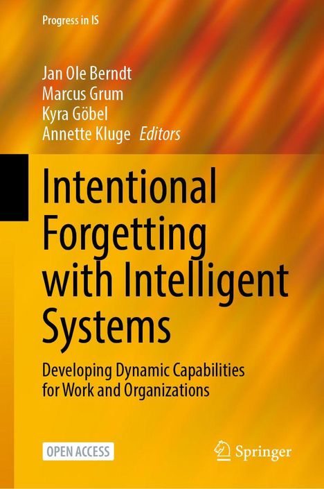 Titel: "Intentional Forgetting with Intelligent Systems". Farbverlauf in Gelb-Orange. Springer-Logo unten.