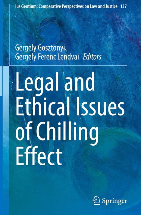 Text: "Legal and Ethical Issues of Chilling Effect." Illustration in Blau- und Grüntönen mit einem Springer-Logo.