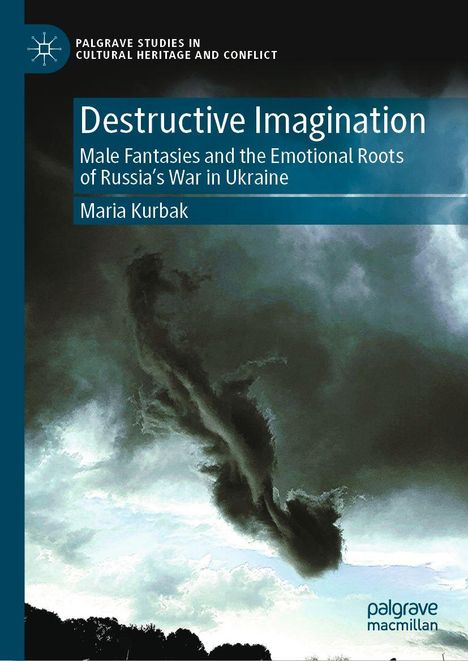Titel: "Destructive Imagination: Male Fantasies and the Emotional Roots of Russia’s War in Ukraine" von Maria Kurbak. Dramatische Wolken.