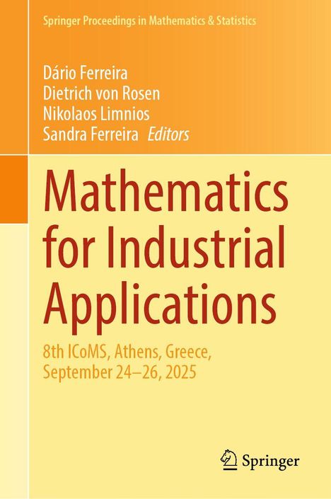 „Mathematics for Industrial Applications“; Konferenz in Athen, September 24–26, 2025. Oben Namen der Herausgeber.