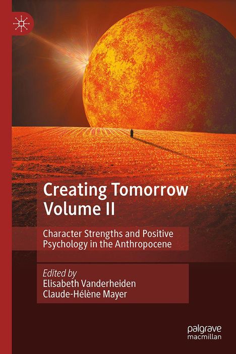 "Creating Tomorrow Volume II" zeigt einen orange-gelben Planeten am Horizont. Eine Person geht über eine leuchtende Landschaft.