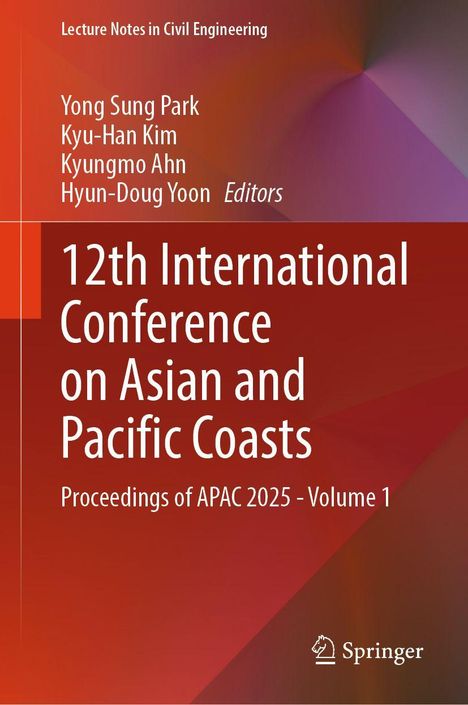 "12th International Conference on Asian and Pacific Coasts" in weiß auf rotem Hintergrund, oben Namen der Herausgeber.