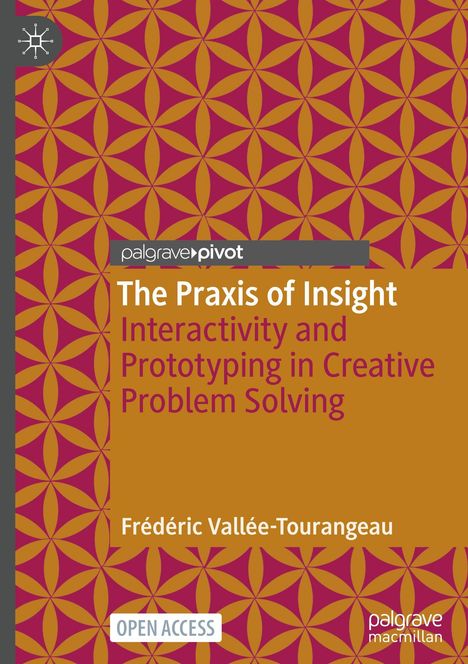 Buchtitel: "The Praxis of Insight". Hintergrund mit sich wiederholendem geometrischem Muster in Rot und Gelb.