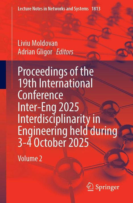 Text: "Proceedings of the 19th International Conference Inter-Eng 2025, 3-4 October 2025, Volume 2." Hintergrund: Molekülstruktur.