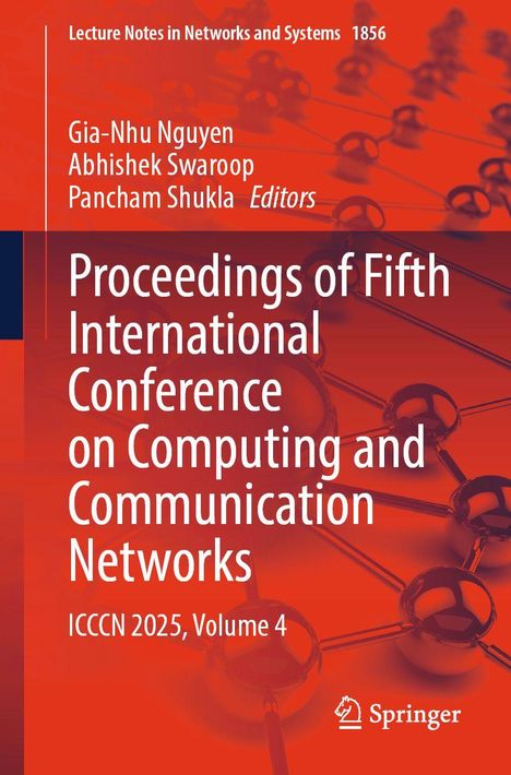Titel: "Proceedings of Fifth International Conference on Computing and Communication Networks, ICCCN 2025, Volume 4." Netzwerk-Hintergrund.