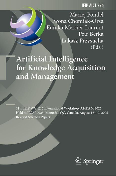 "Artificial Intelligence for Knowledge Acquisition and Management" zeigt Titel und Herausgeber von Springer.