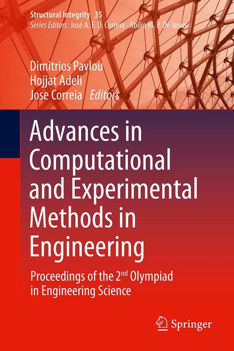 Buchtitel: "Advances in Computational and Experimental Methods in Engineering". Hintergrund: abstrakte Struktur.