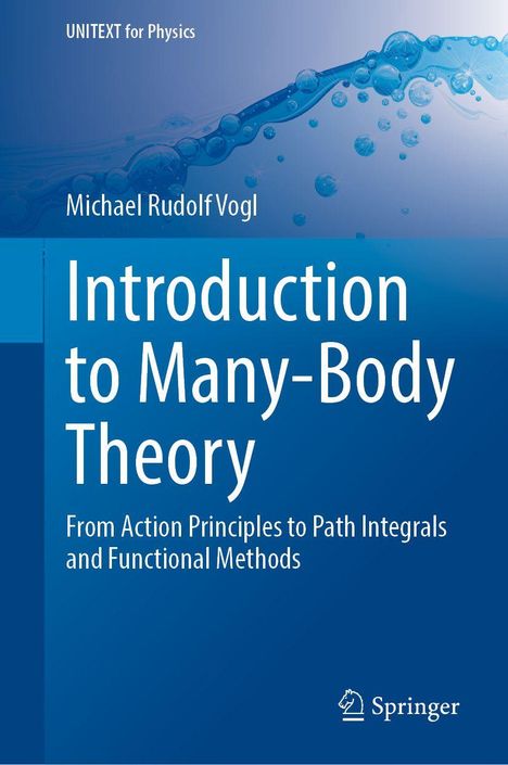Text: "Introduction to Many-Body Theory" von Michael Rudolf Vogl. Hintergrund: Blasen und ein Springer-Logo.