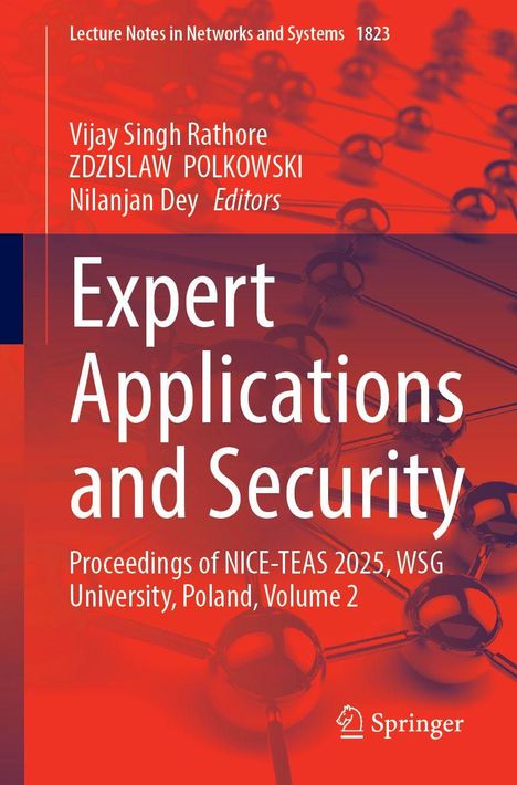 Titel: "Expert Applications and Security". Rot-orange Hintergrund mit Molekülstruktur und Springer-Logo.