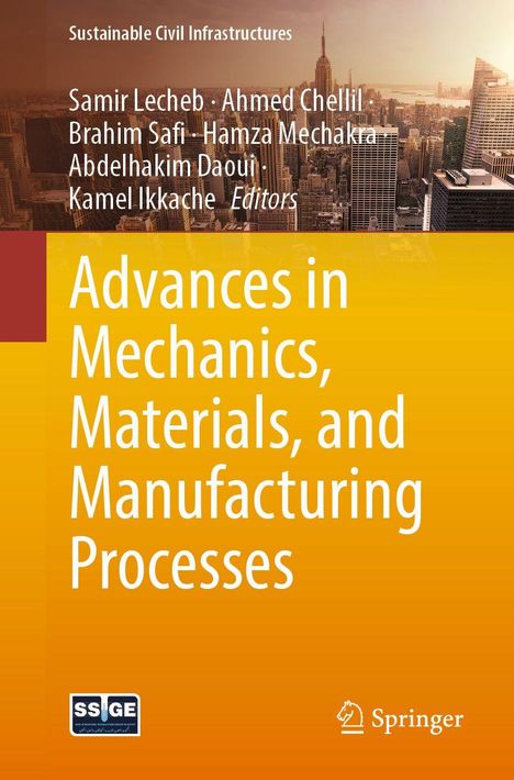 Titel: Advances in Mechanics, Materials, and Manufacturing Processes. Oben sind die Herausgeber aufgelistet. Unten Logos. Hintergrund: Stadtansicht.