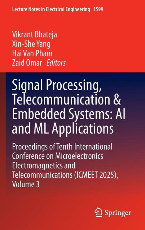 "Signal Processing, Telecommunication & Embedded Systems: AI and ML Applications. Springer-Logo unten rechts."